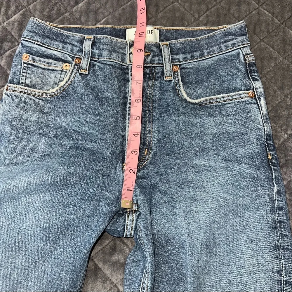 AGOLDE Jeans Women’s 24 Kye Straight Crop Frayed Raw Hem B29